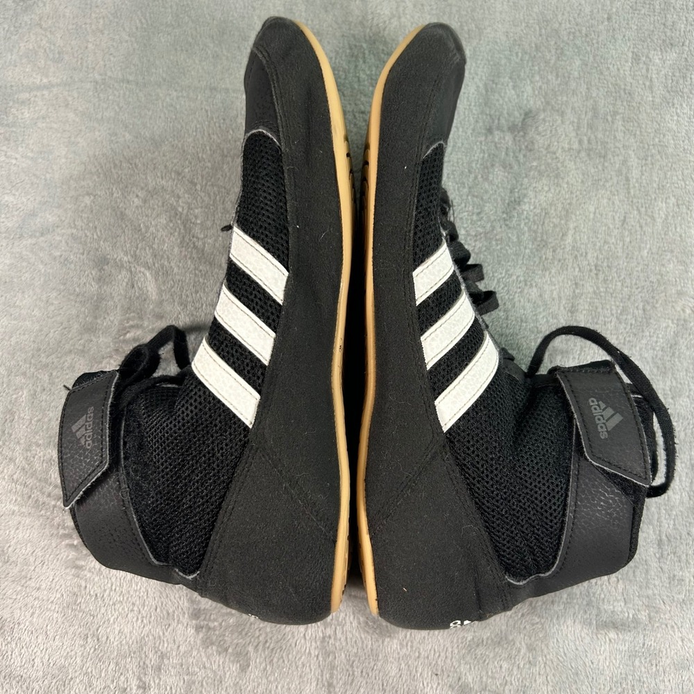 Adidas HVC 2 Wrestling Shoes Black White Gum AQ3325 Mens 9.5 High Top Boxing